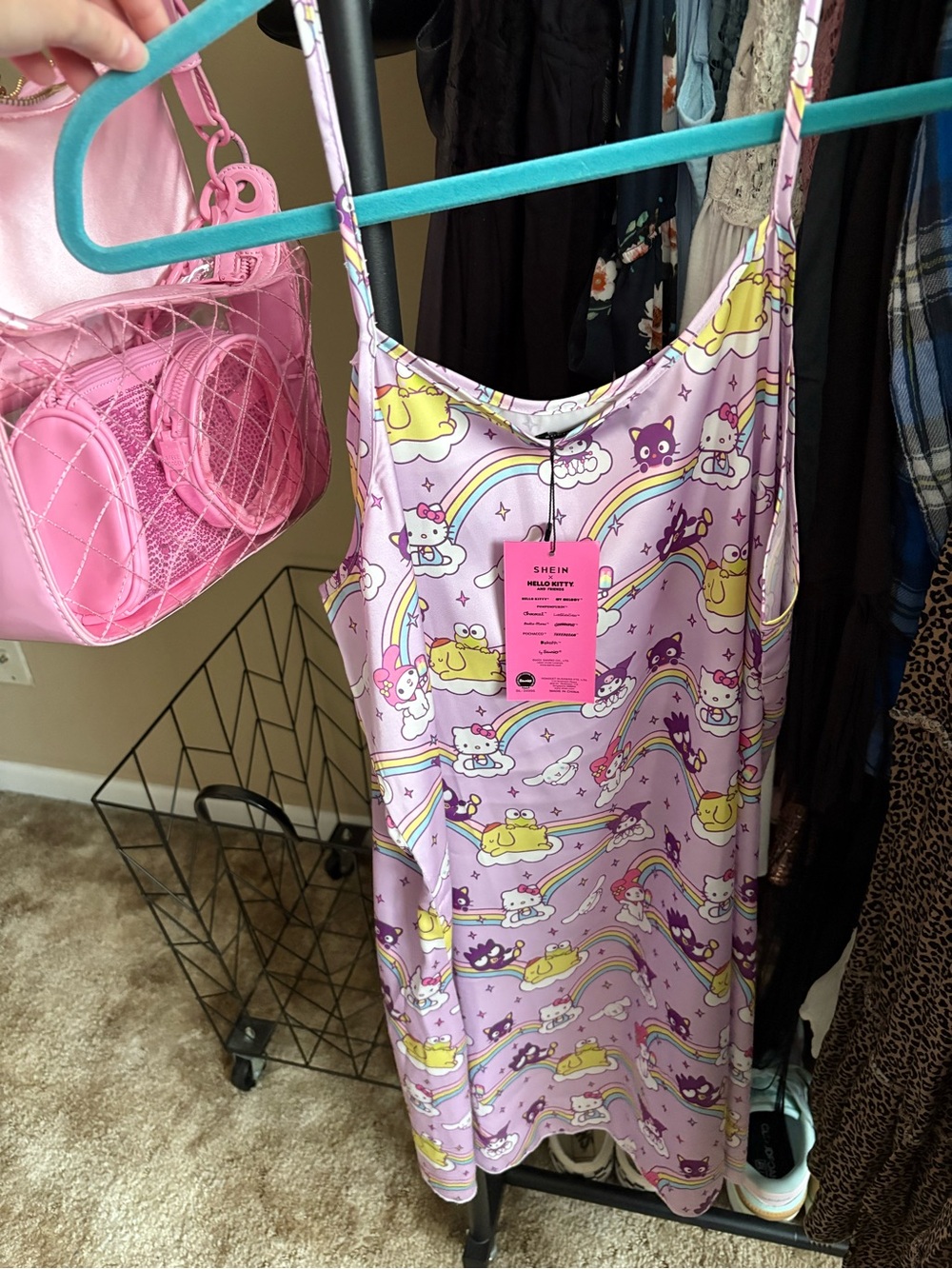 Hello Kitty Lavender Rainbow Character Slip Dress